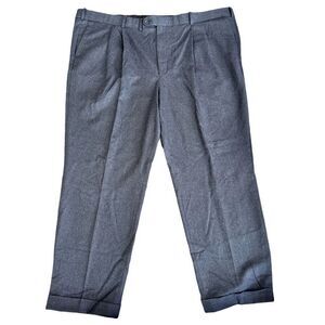 Vitale Barberis Canonico 100%‎ Wool Pleated Dress Pants 49R Luxury Gray Trousers